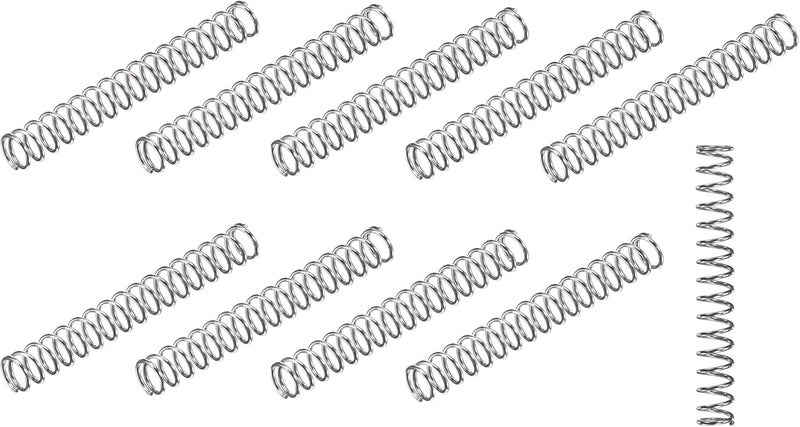 METALLIXITY Compression Springs (0.8x7mm OD,50mm Free Length) 20Pcs, 304 Stainless Steel 17.2N Extension Spring - for Shop Home Repairs, DIY Projects, Silver Tone - Image 1